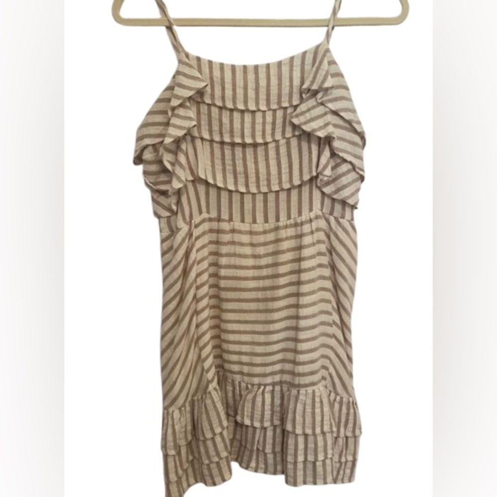 Merci Striped Dress with Ruffles
